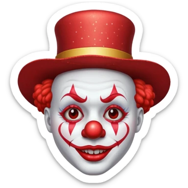 red glitter clown retarded sticker