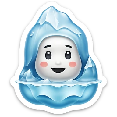 A 3D iceberg in Apple Memoji style
 sticker
