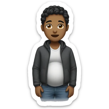 Pregnant man with short black hair sticker