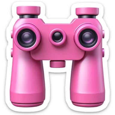 robotic 3d pink binoculars sticker
