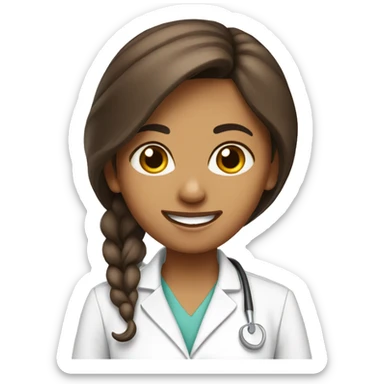 indian girl brown hair dentist sticker