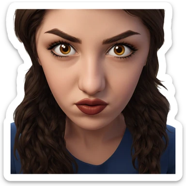 realistic portrait of brown-haired girl sticker
