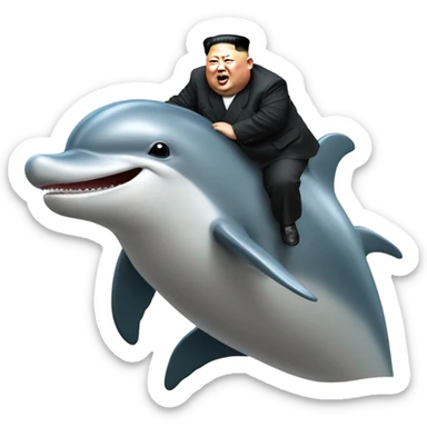 Kim joung un on a dolphin sticker