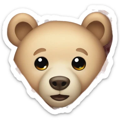 bear cozy in blanket sticker