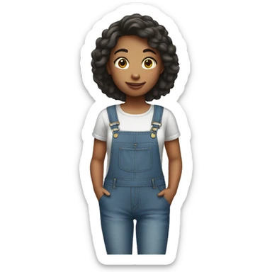 Girl with an Overalls sticker