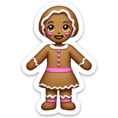 gingerbread girl pink sticker