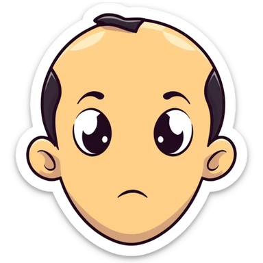 Man with an enormous forehead, comically large forehead, funny character sticker