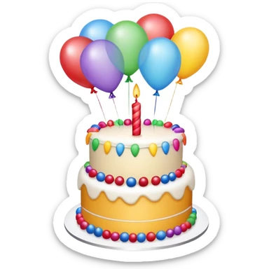 A birthday’s cake With ballons sticker