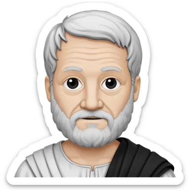 can you produce a black and white hand drawing of Aristotle ? sticker