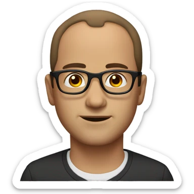 Man with receding hair line brown hair and brown eyes andglasses  sticker