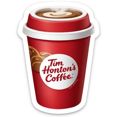 Tim Hortons coffee, it should be red cup with white write writing " Tim Hortons" and a White lid sticker