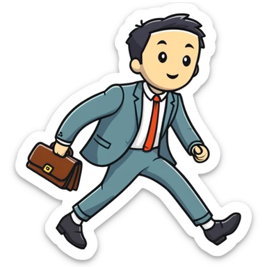 Person in fancy clothes sneaking into wedding party sticker