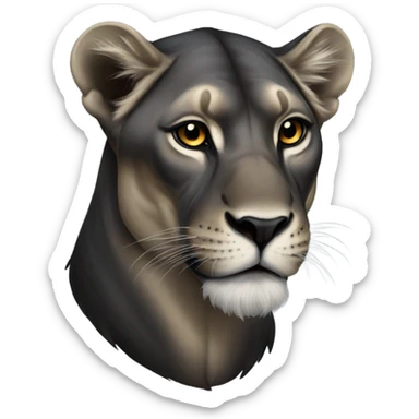 Black lioness
 sticker