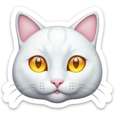 white cat luminous sticker
