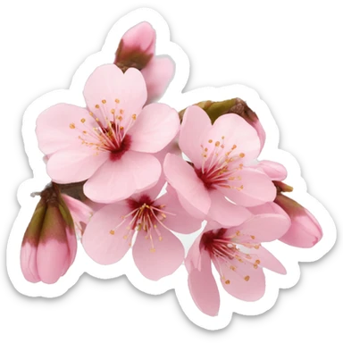 Pink cherry blossom sticker