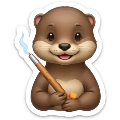 Cute female Otter smoking a joint sticker