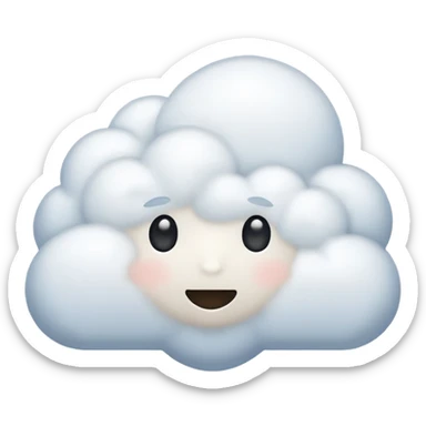 Cloud hugging itself sticker