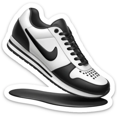 3D Apple-style emoji of a sneaker pressing on the ground, leaving a clear shoe print under it. Rounded, glossy, smooth, soft shadows, white background.

 sticker