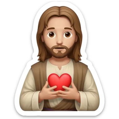 Jésus avec un cœur dans ses mains sticker