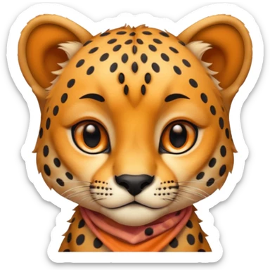Cute small face cheetah sticker