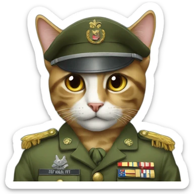 militar cat sticker