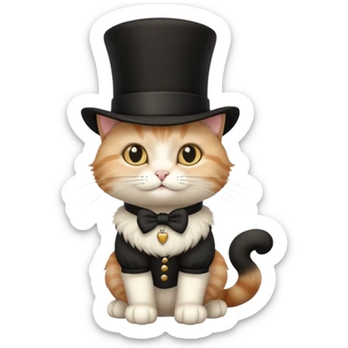 Кіт у чоботях з чорним циліндром sticker