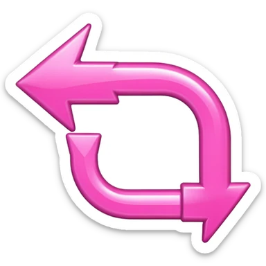 Pink go back u shape arrow  sticker