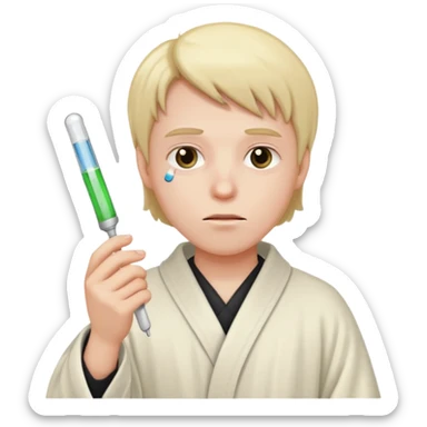 Very sick with thermometer sticker