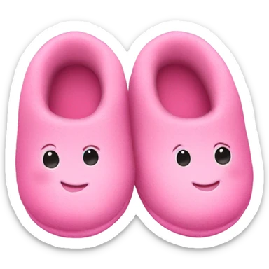a pair of pink baby slippers sticker