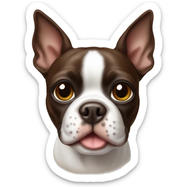 Brown Boston terrier sticker