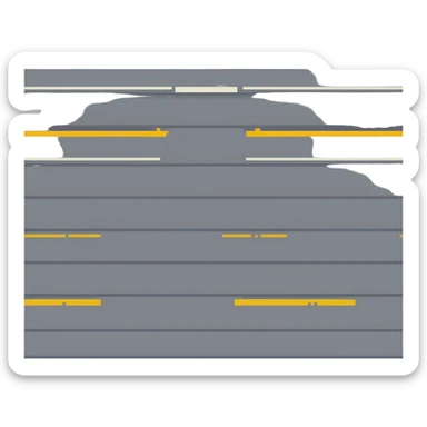 straight road with dashed center line, minimal sticker