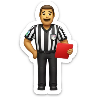 Football referee booking with red card sticker