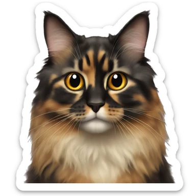 longhair tortoiseshell cat sticker
