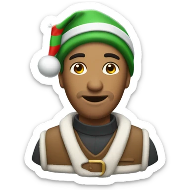 Un poco con el gorro de Navidad sticker