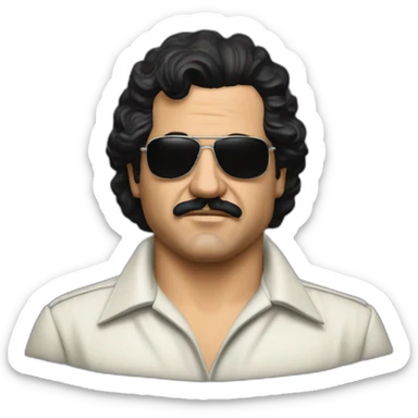 Pablo escobar avec le drapau dz sticker