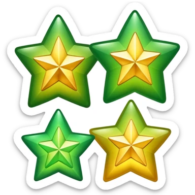 stars with golden and green colours sticker