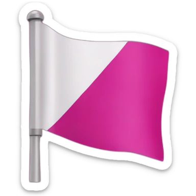 big fuchsia flag with white word "idea" in centre sticker