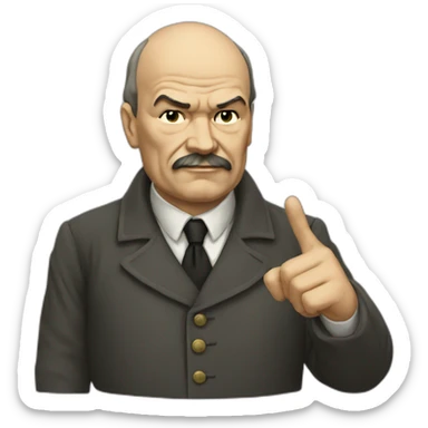 Lenin showing a middle thumb sticker
