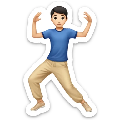 Asian teen dancing sticker