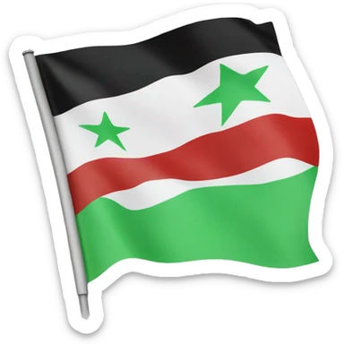 Syrian revolution flag White green black three red stars sticker