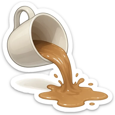 spilled cup, no background sticker