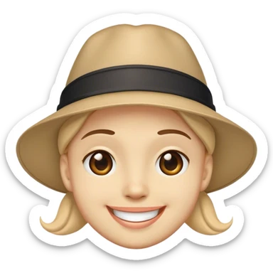 Şapkalı gülen yüz  sticker