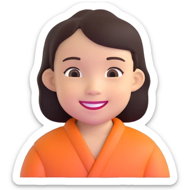 Smiling Indonesian child with dark hair sticker