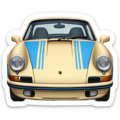 porsche with a blue stripe in the middle sticker