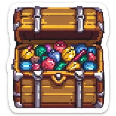 treasure chest overflowing with treasure sticker