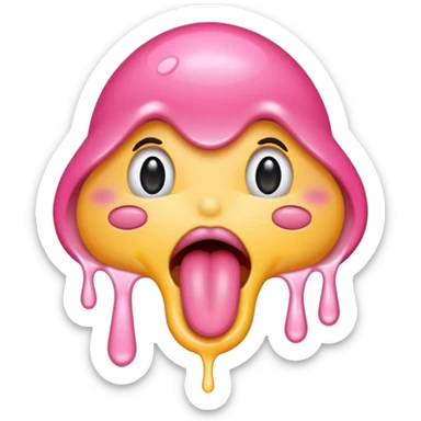 tongue dripping wet 
 sticker