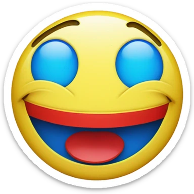 an upside down yellow smiley face 🙃 with a red outline and a blue smile, the eyes are covered with blue tape sticker