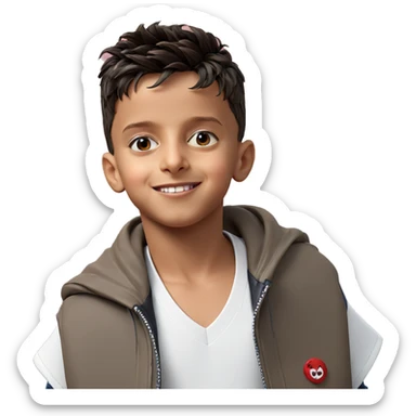 smiling boy in jacket sticker