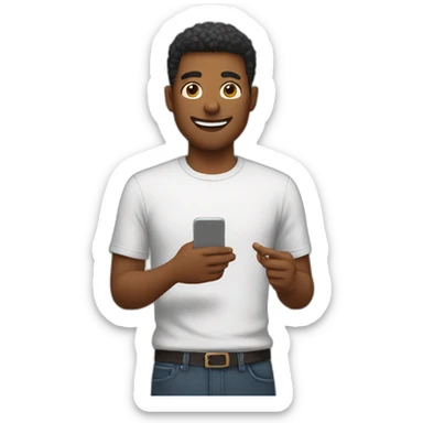 a guys sending a message sticker