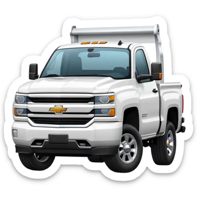 Modern Chevrolet truck in white sticker